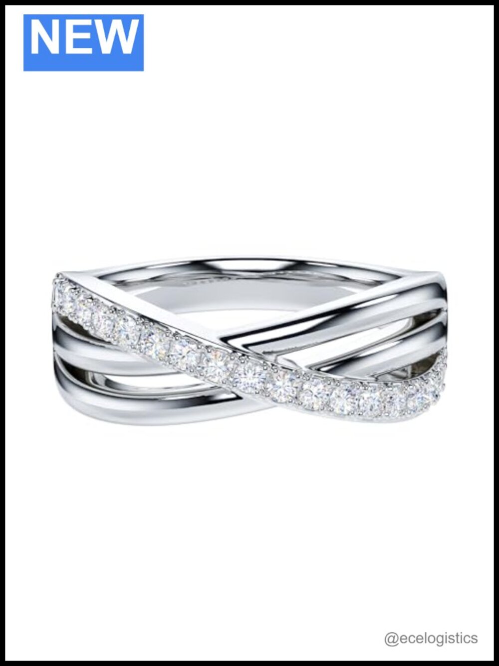 Sterling Silver Simulated Diamond Split Shank Wedding Ring